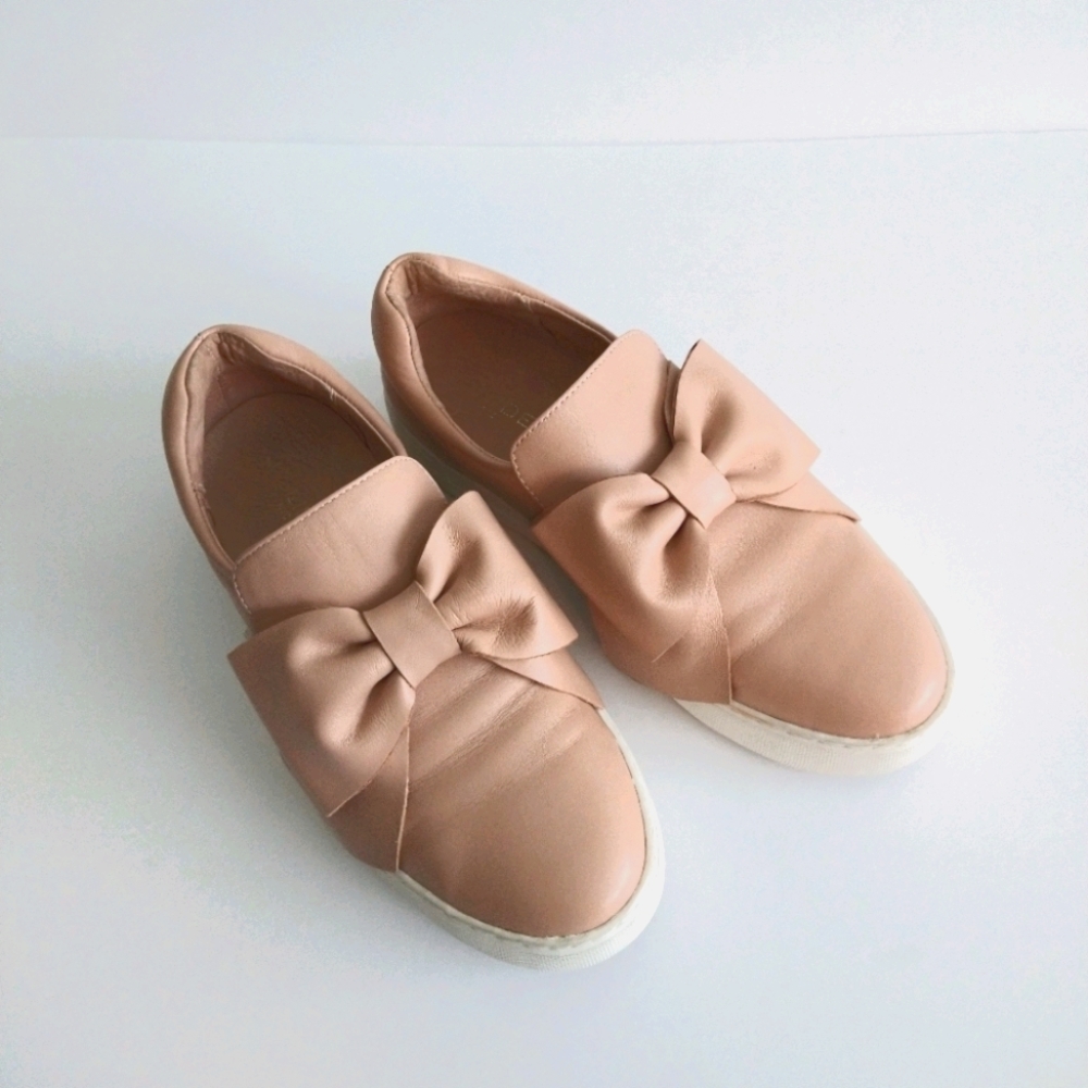 J/Slides Audra Blush Bow Platform Sneakers 7.5